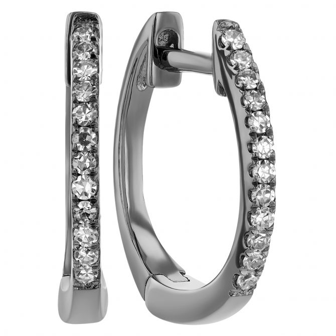 Men's 1 CT. T.W. Black Diamond Triple Row Huggie Hoop Earrings in Sterling  Silver with Black Rhodium | Zales