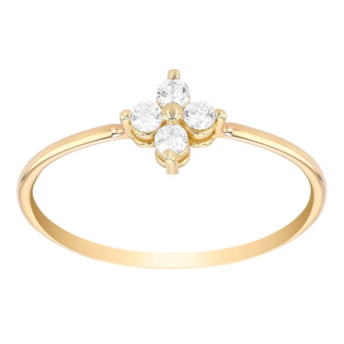 Zoe Chicco Diamond Quartet Ring in Yellow Gold