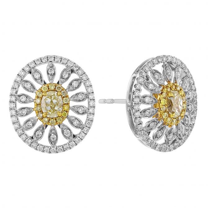 Buy quality 22.k 91.6 Gold Fancy Diamond Earrings in Ahmedabad