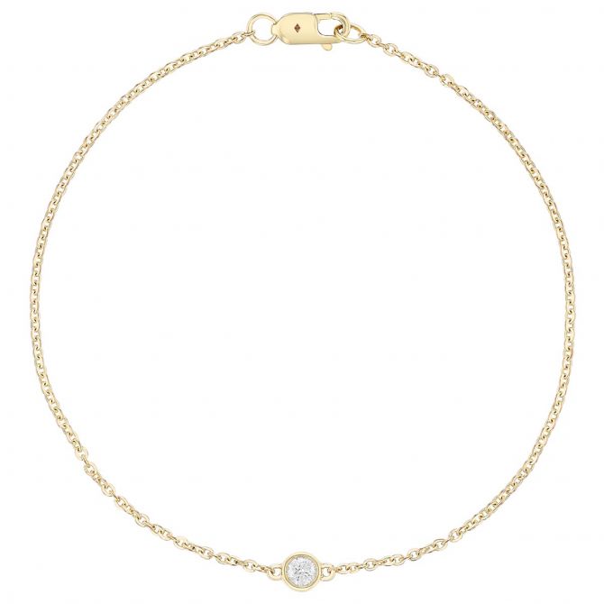 Borsheims Signature Collection Diamond Single Station Bracelet in 14K Gold, 0.10 cttw