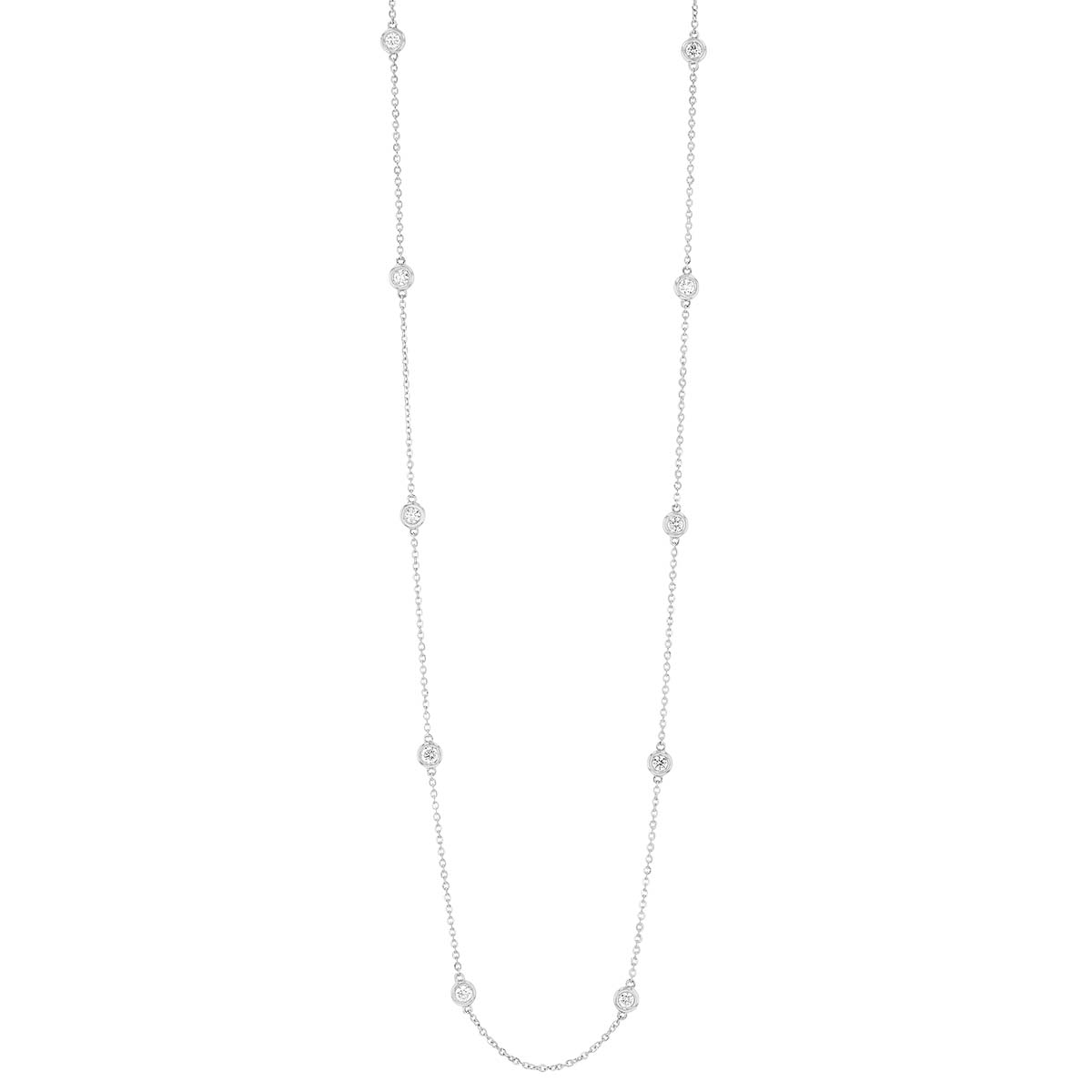 Borsheims Signature Collection Diamond 10 Station Necklace in White ...
