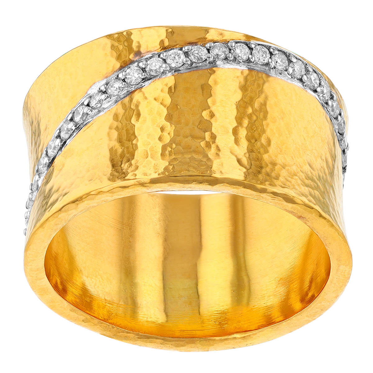 Gurhan Diamond Row Cigar Band Ring in Yellow Gold | R-DPVST-DI-12W-65 ...