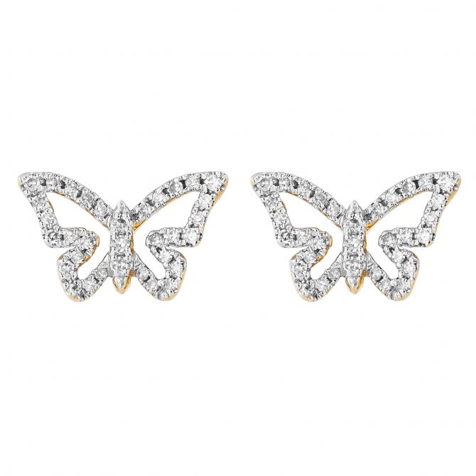 14KYG Diamond Butterfly Earrings