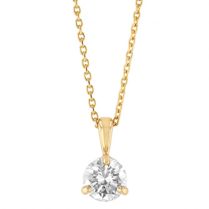 14KYG Diamond Solitaire Pendant