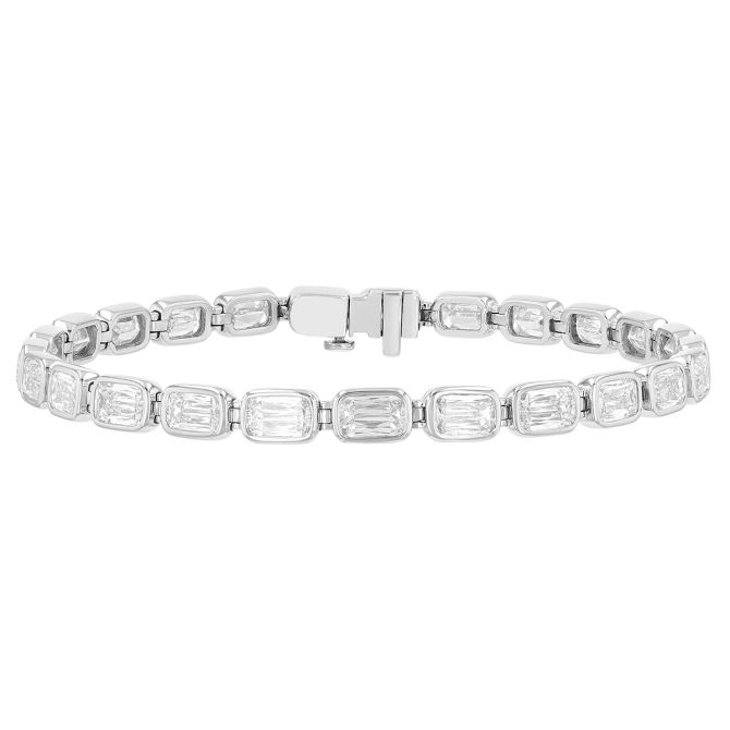 Kwiat Ashoka Diamond Bezel Set Tennis Bracelet in White Gold, 7", 9.41 cttw