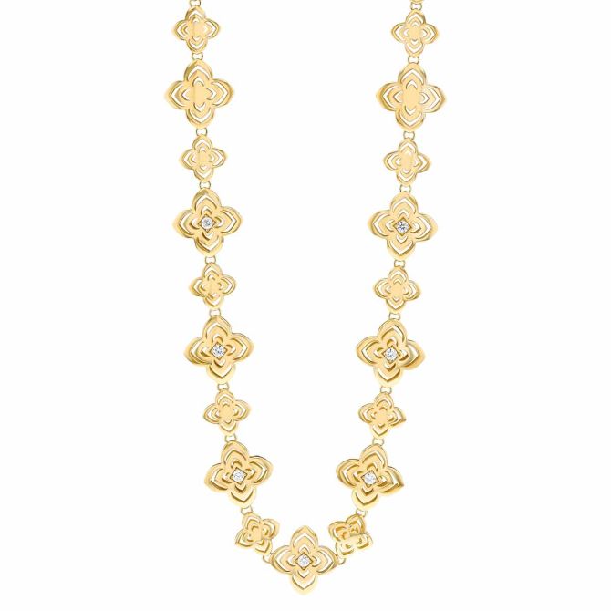 Roberto Coin Palazzo Ducale Carnevale Yellow Gold Necklace with Diamonds, 16"