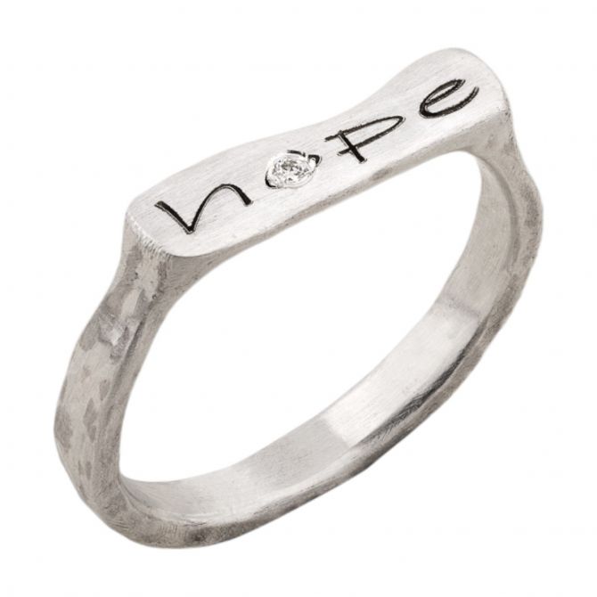 Lika Behar Stockton "Hope" Stacking Ring in Sterling Silver with Diamond Accent