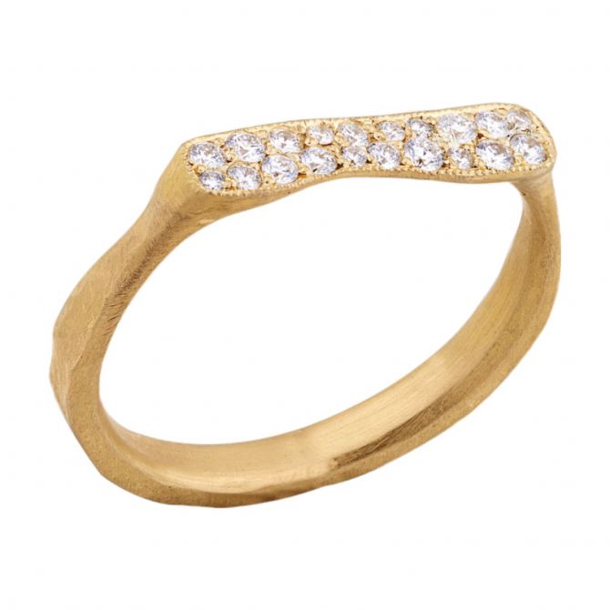 Lika Behar Stockton Diamond Pavé Stacking Ring in Yellow Gold