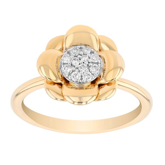 Phillips House Dahlia Medium Ring With Diamonds in Yellow Gold