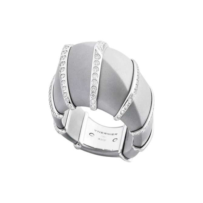 Vhernier Ardis Diamond Sculptural Ring in White Gold & Aluminum