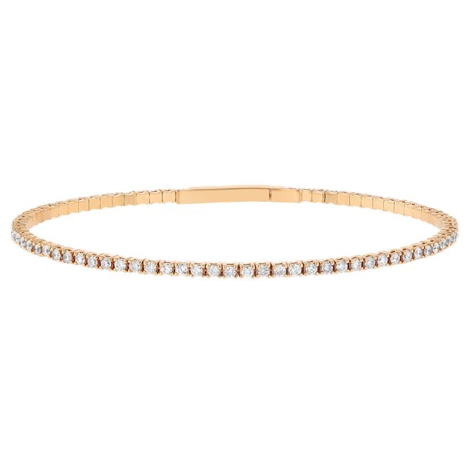 Round Diamond 4 Prong Tennis Bracelet in Rose Gold, 1.74 cttw