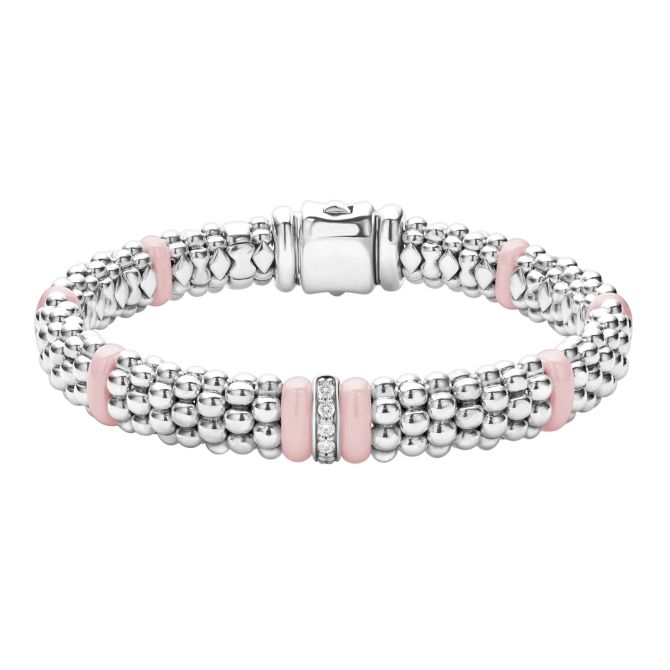 LAGOS Pink Caviar Single Station Diamond Caviar Bracelet, 9mm