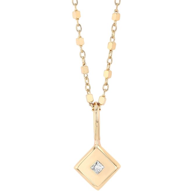 Zoe Chicco Princess Diamond Nugget Pendant Necklace in Yellow Gold, 18"