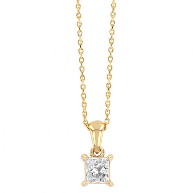 14KYG Diamond Solitaire Pendant