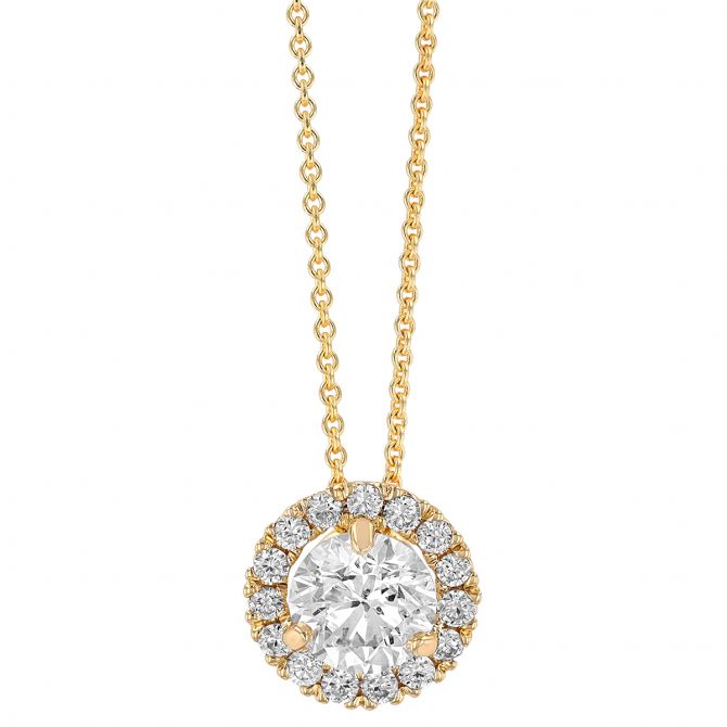 14KYG Diamond Halo Pendant