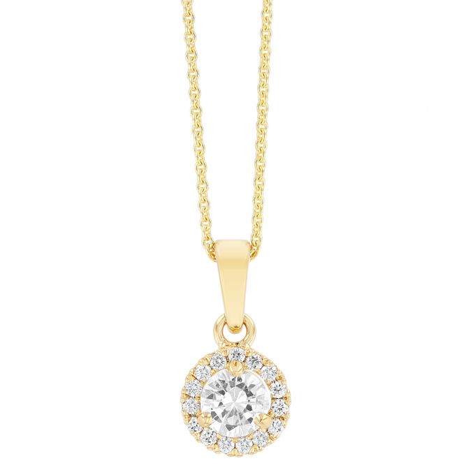 14KYG Diamond Solitaire Pendant