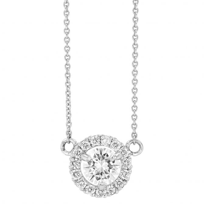 14KWG-RH Diamond Solitaire Pendant