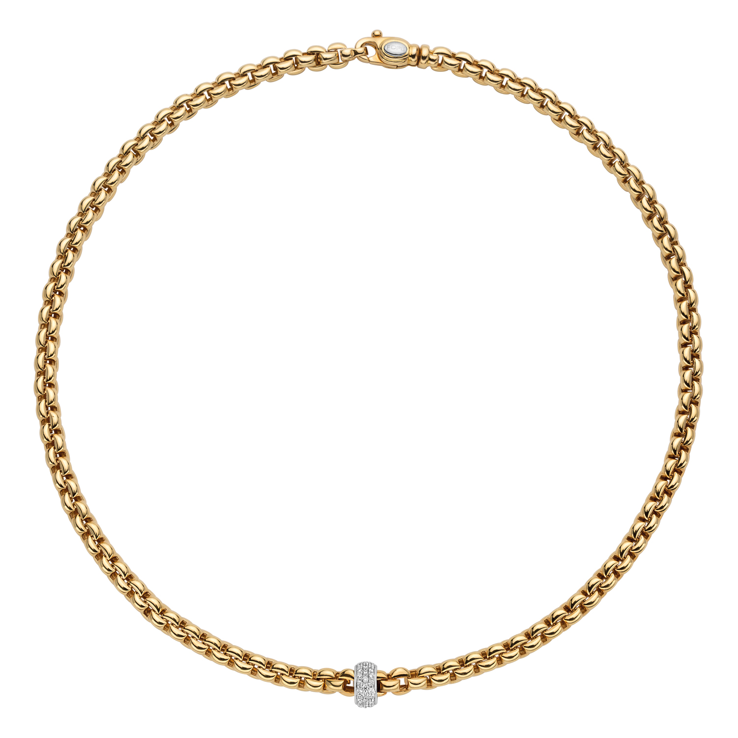 FOPE Eka Diamond Pavé Rondel Thick Choker Necklace in Two Tone ...