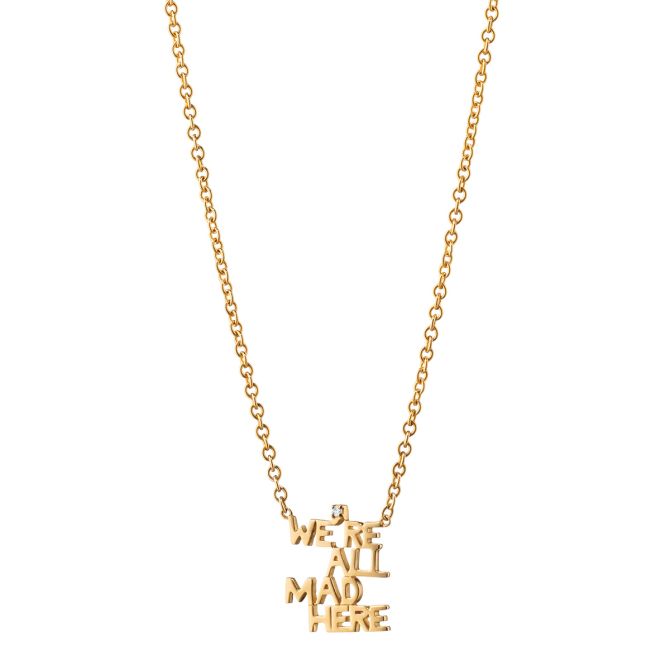 Monica Rich Kosann "We're All Mad Here" Yellow Gold Necklace with Diamond Accent, 18"