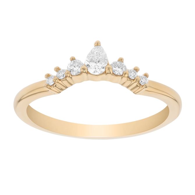 Zoe Chicco Diamond Contour Tiara Band Ring in Yellow Gold