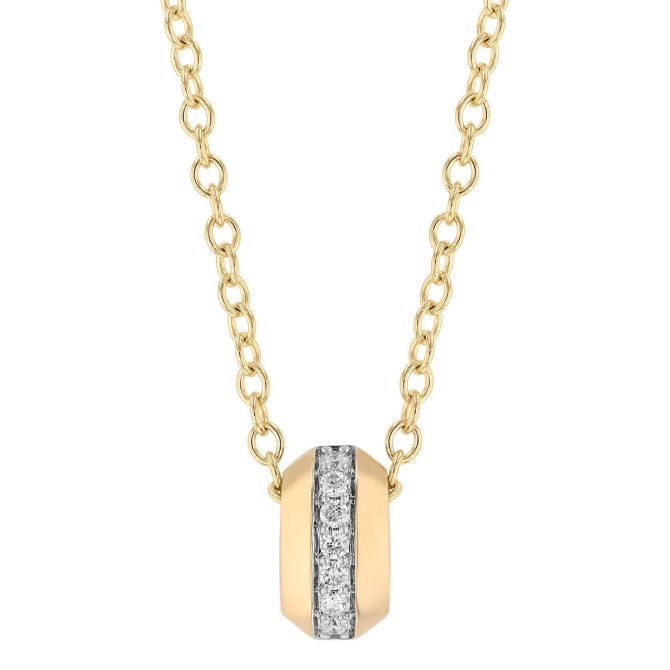 Phillips House Diamond Line Yellow Gold Open Circle Necklace in Yellow Gold, 18"