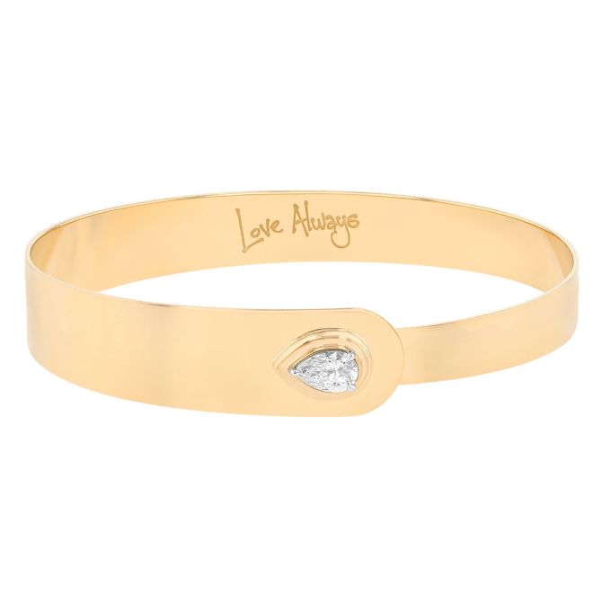 Phillips House Layered Pear Diamond Love Always Bangle Bracelet in Yellow Gold