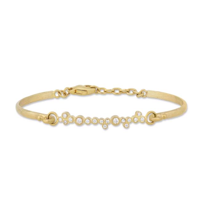 Lika Behar Dylan Bezel Set Diamond Scatter Bracelet in Yellow Gold