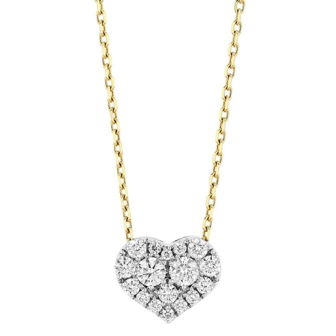 Frederic Sage Diamond Pavé Heart Pendant in Two Tone