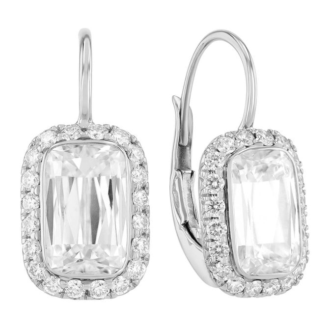 Kwiat Ashoka Diamond & Halo Drop Earrings in White Gold