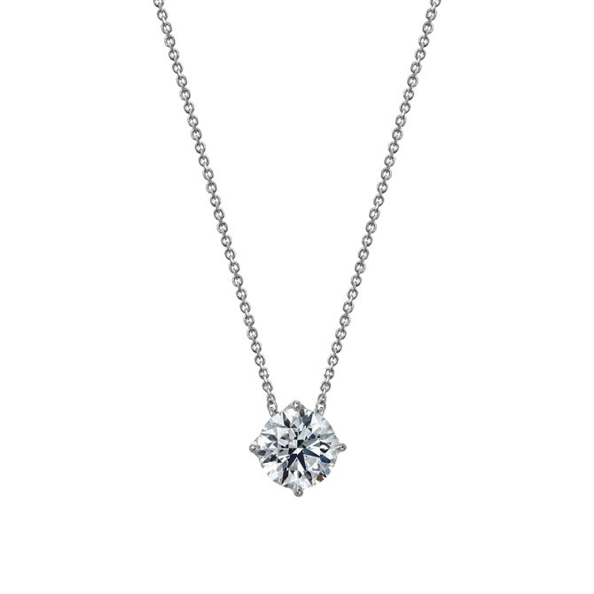 Clarity Diamond Signature Lab-Grown Round Diamond Solitaire Pendant in White Gold, 2.09 ct