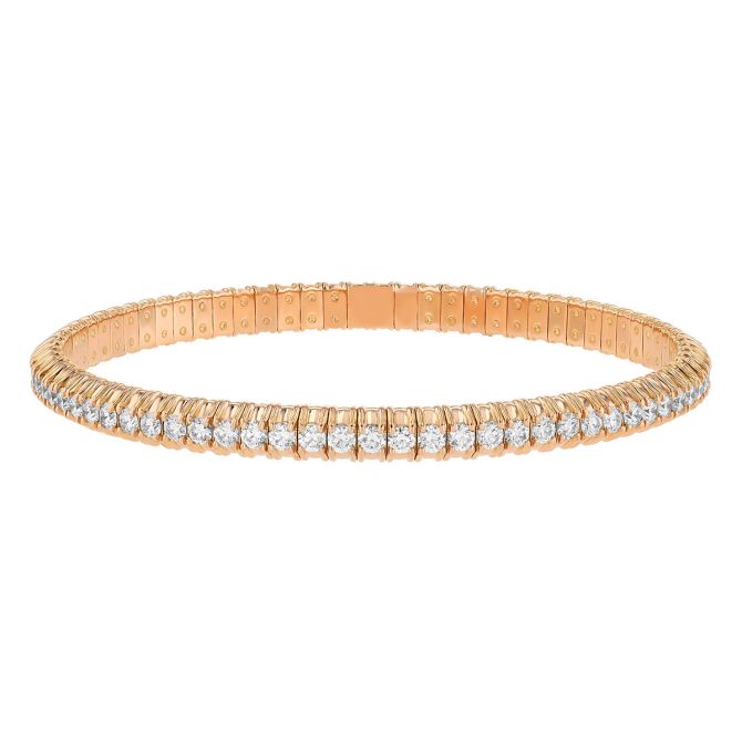 Zydo Diamond Prong Set Flex Bracelet in Rose Gold