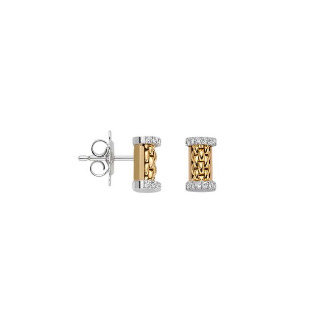 FOPE Essentials Stud Earrings in Yellow Gold with Diamonds