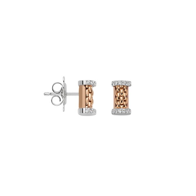 FOPE Essentials Stud Earrings in Rose Gold with Diamonds