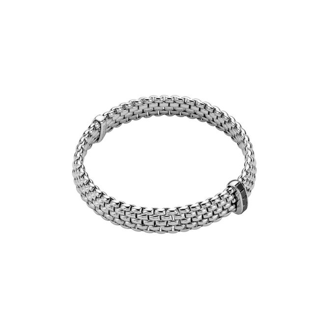 FOPE Panorama Flex'It Bracelet in White Gold with Black Diamonds