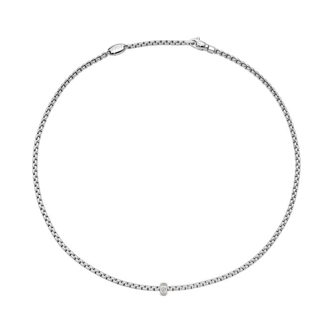 FOPE Eka Necklace in White Gold with Rhombus Set Diamonds, 17"