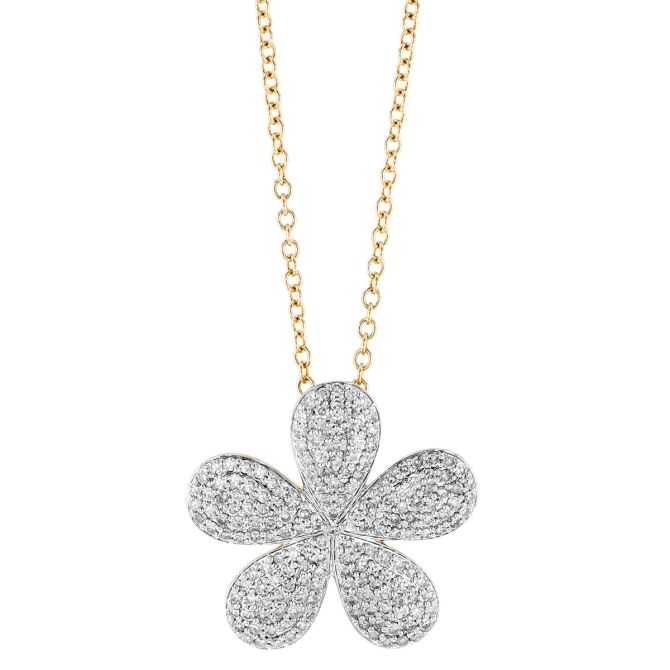 Phillips House  Forget-Me-Not XL Diamond Pave Necklace in Yellow & White Gold, 18"