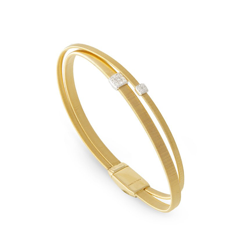 Marco Bicego 18K Yellow Gold & Diamond Two Row Masai Crossover Bracelet ...