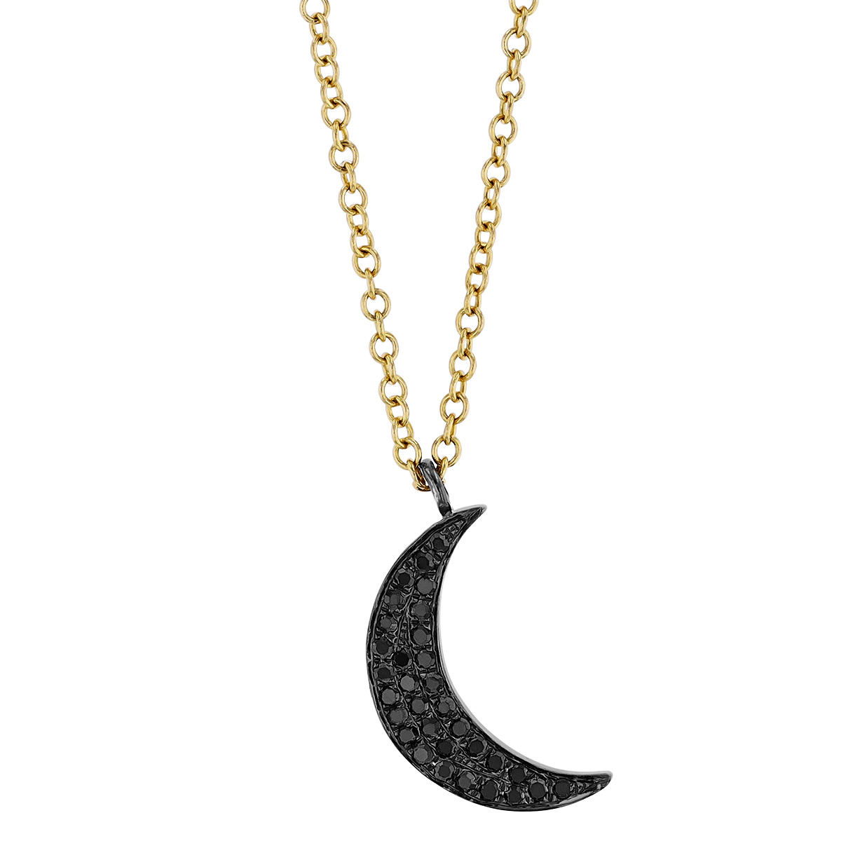 black crescent moon necklace