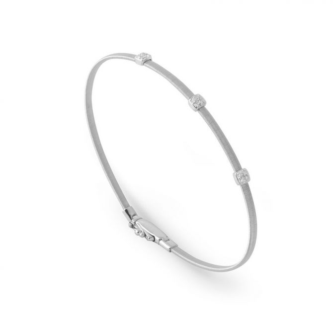 Marco Bicego Masai Small Three Station Diamond Bracelet in White Gold