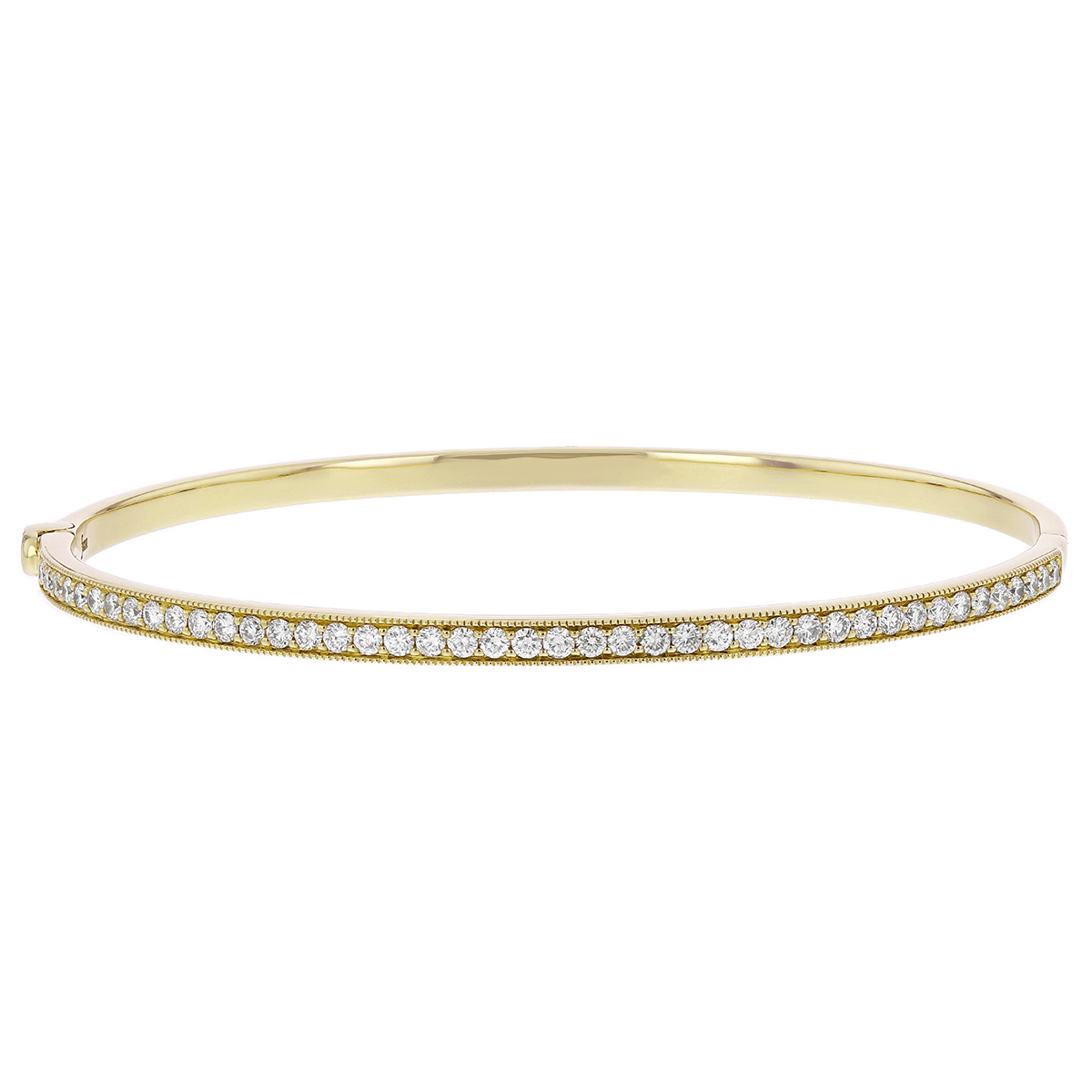 14K Yellow Gold Diamond Hinged Bangle Bracelet | Borsheims