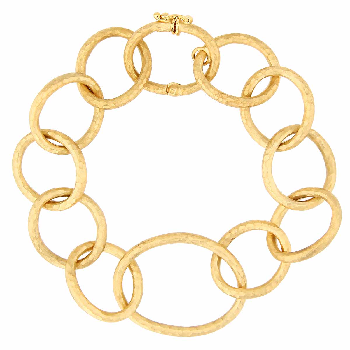 Marika Yellow Gold Hammered Oval Link Bracelet | 7390-Y | Borsheims