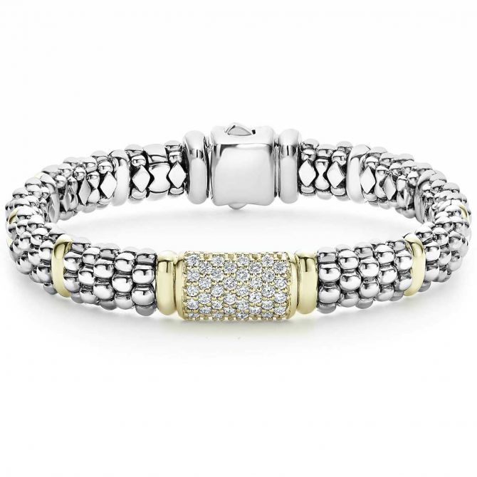 LAGOS Signature Caviar Diamond Caviar Bracelet, 9 mm, 7"