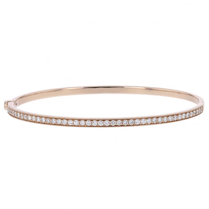 Diamond Bangle Bracelet in Rose Gold