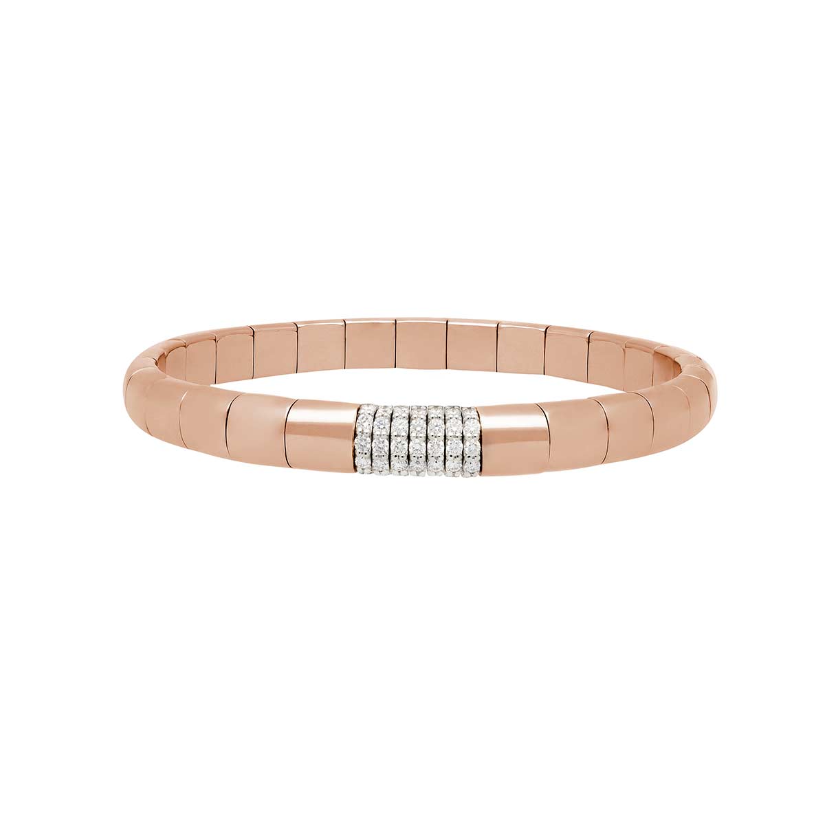 Roberto Demeglio 18K Rose & White Gold Diamond 7 Bar Pura Oro Bracelet ...