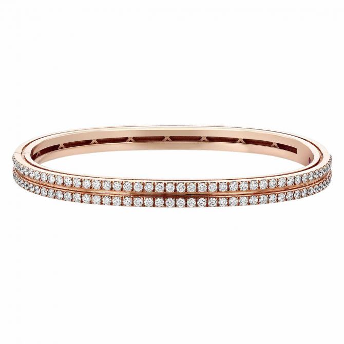 Roberto Coin Portofino 2 Row Diamond Bangle Bracelet