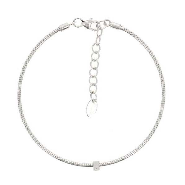 Pesavento Sterling Silver DNA Spring Single Diamond Station Adjustable Bracelet