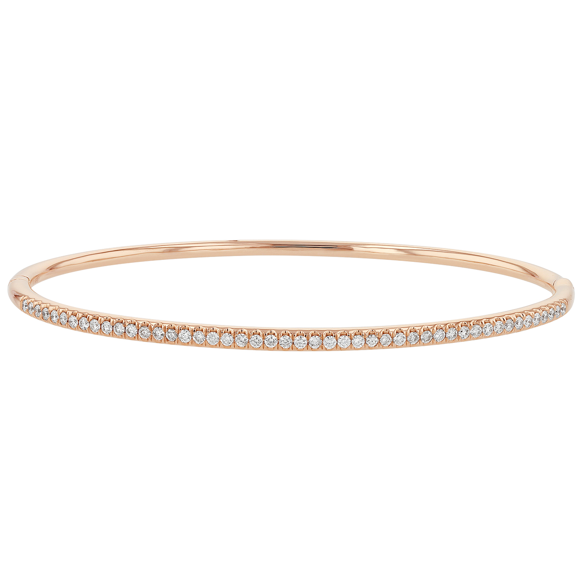 Diamond Prong Set Slim Bangle Bracelet in Rose Gold | Borsheims