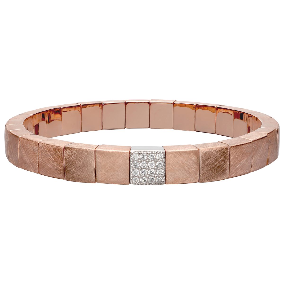 Roberto Demeglio Scacco Stretch Bracelet in Matte Rose Gold with ...