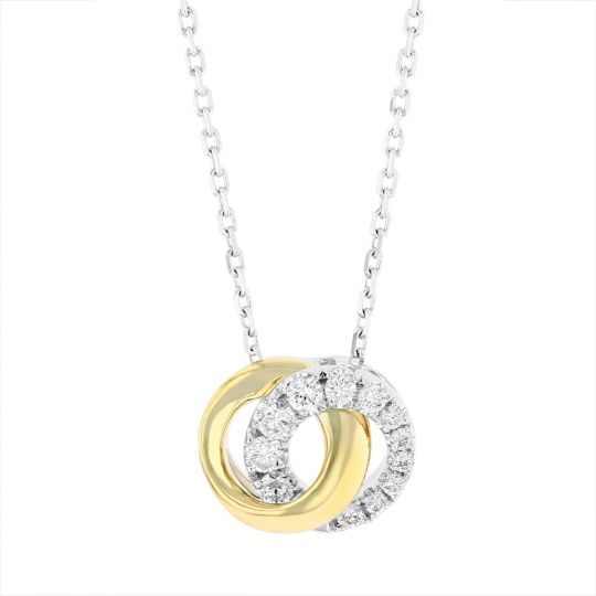 diamond interlocking circle necklace