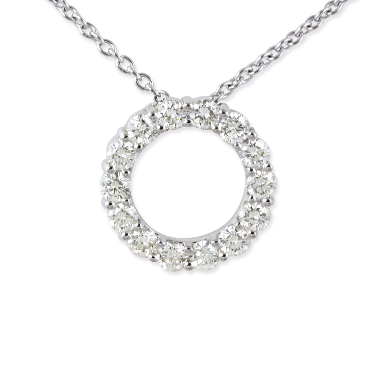 Roberto Coin Circle of Life Diamond Pendant Necklace in White Gold, 1. ...